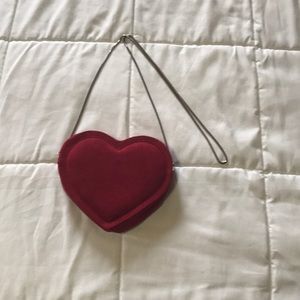 Red H&M love heart purse